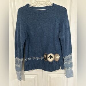 Woolrich Blue Sheep design Sweater size XS